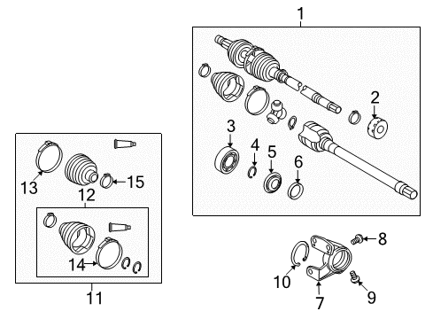 2010 Pontiac Vibe Cv Axle Shaft (W/Wheel Speed Sensor Ring) Diagram for 19183748