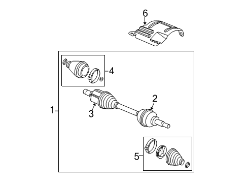 2009 Chevy HHR Boot Kit,Front Wheel Drive Shaft Tri, Pot Joint Diagram for 22692206