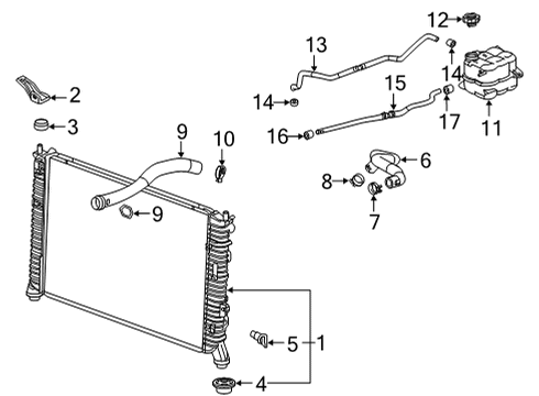 2023 Chevy Silverado 3500 HD Radiator & Components Diagram