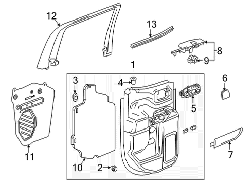 2022 Chevy Silverado 2500 HD Rear Door Diagram