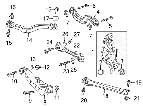 2023 GMC Acadia Rear Suspension, Control Arm Diagram 3 - Thumbnail