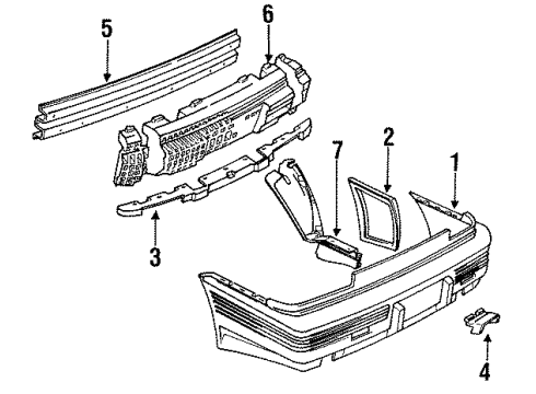 1994 Pontiac Grand Prix Shield, Rear Bumper Fascia Heat Diagram for 10225755