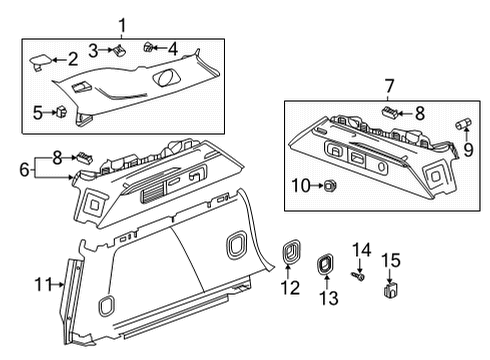 2023 Buick Envision Interior Trim - Quarter Panels Diagram