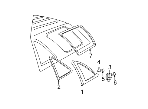 1996 GMC Jimmy Latch Kit,Body Side Front Window Diagram for 12547593