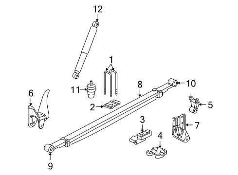 2009 GMC Sierra 1500 Spacer, Rear Spring U Bolt Diagram for 15733656