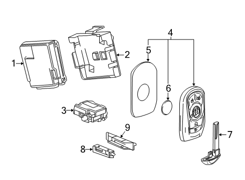 2019 Buick LaCrosse Keyless Entry Components Diagram