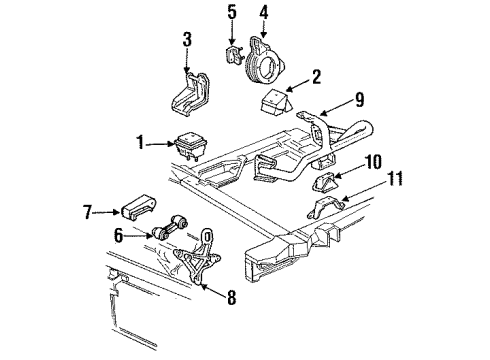 1993 Chevy Lumina Engine & Trans Mounting Diagram 3 - Thumbnail