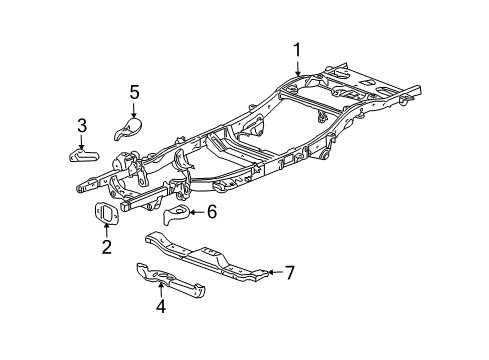 2008 Hummer H3 Frame Asm Diagram for 19210038