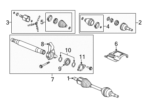 2009 Chevy Cobalt Front Wheel Drive Shaft Assembly Diagram for 20778308