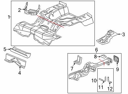 2010 Chevy Cobalt Rear Body - Floor & Rails Diagram 2 - Thumbnail