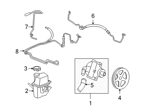 2007 Chevy Impala P/S Pump & Hoses, Steering Gear & Linkage Diagram 4 - Thumbnail