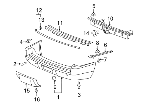 2011 GMC Yukon Rear Bumper Diagram 1 - Thumbnail