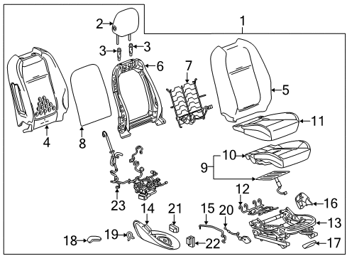 2015 Chevy Caprice Actuator Assembly, Front Seat Reclining Diagram for 92458563