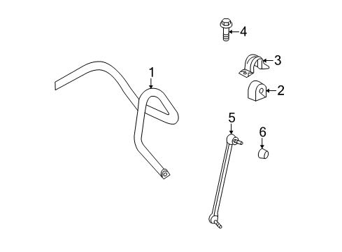 2012 Chevy Equinox Stabilizer Bar & Components - Front Diagram