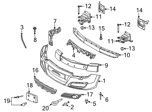 2008 Saturn Astra Attachment Kit,License Plate Diagram for 13139868