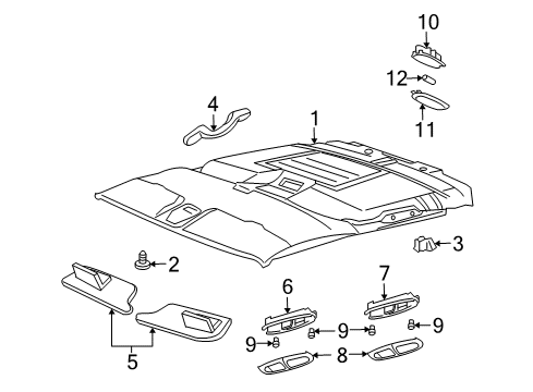 2008 Chevy Trailblazer Interior Trim - Roof Diagram