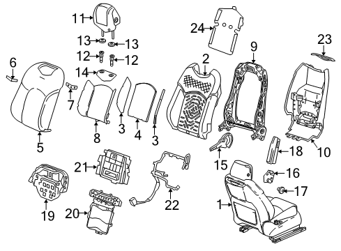 2016 Cadillac CT6 Pad Assembly, Front Seat Back Diagram for 84107578