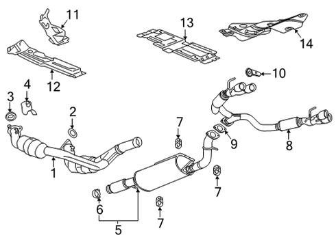 2022 Chevy Tahoe Exhaust Components Diagram 1 - Thumbnail