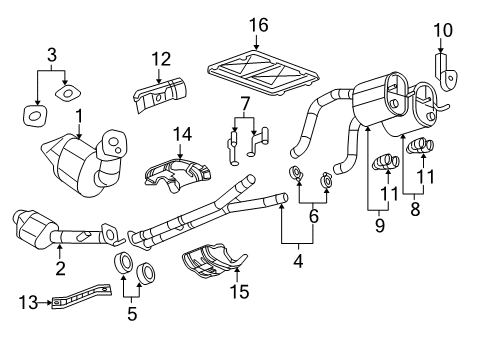 2008 Chevy Corvette Exhaust Muffler Assembly (W/ Tail Pipe) Diagram for 15879289