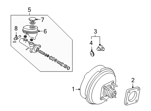 2006 Cadillac XLR Cylinder Asm,Brake Master Diagram for 19209259