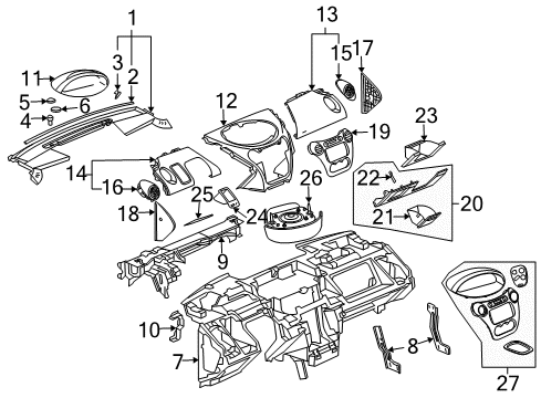 2004 Saturn Ion Spring,Instrument Panel Compartment Door Diagram for 22709713