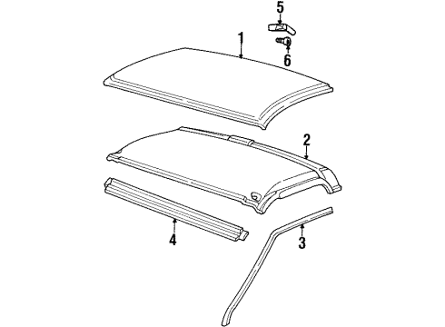 1994 GMC K2500 Roof & Components Diagram 3 - Thumbnail