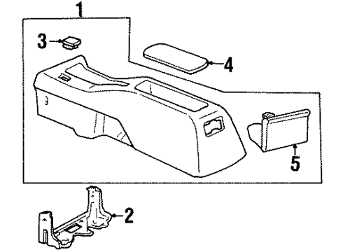 1998 Chevy Prizm Console,Front Floor Rear *Gray Diagram for 94857396