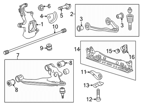 2024 Chevy Silverado 2500 HD Front Suspension Components Diagram 2 - Thumbnail