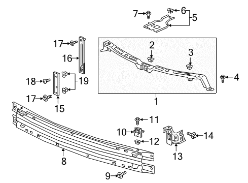 2020 Buick Enclave Brace, Front Bumper Fascia Support Outer Diagram for 23324604