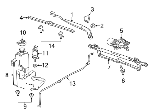 2019 Chevy Colorado Wiper & Washer Components, Body Diagram