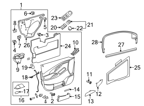 2010 Buick LaCrosse Insulator, Front Side Door Diagram for 25851665