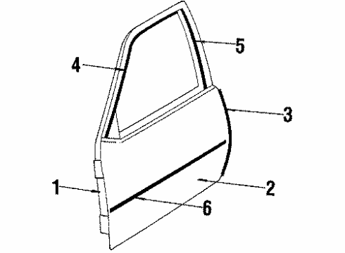 1986 Pontiac Sunbird Front Door, Body Diagram 2 - Thumbnail