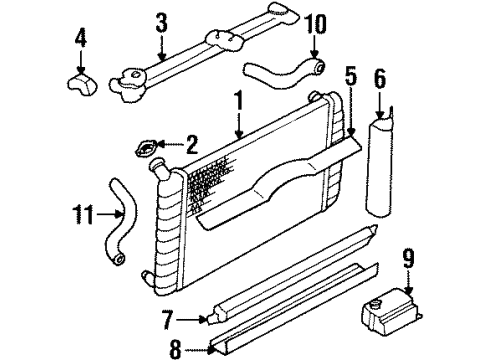 1988 Buick Century Radiator & Components Diagram