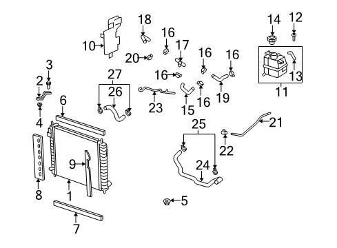 2009 Saturn Vue Radiator & Components Diagram