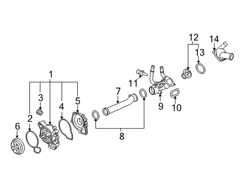 2012 Chevy Captiva Sport Cooling System, Radiator, Water Pump, Cooling Fan Diagram 1 - Thumbnail