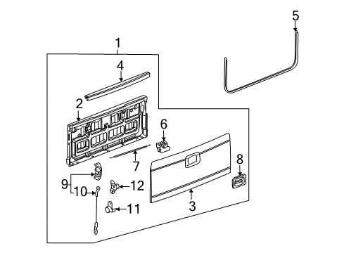 2005 Hummer H2 Tail Gate Diagram