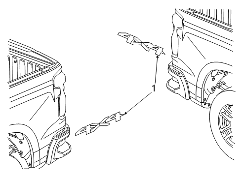 2021 Chevy Silverado 1500 Stripe Tape Diagram 1 - Thumbnail