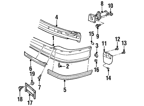 1994 Cadillac DeVille Front Bumper Diagram