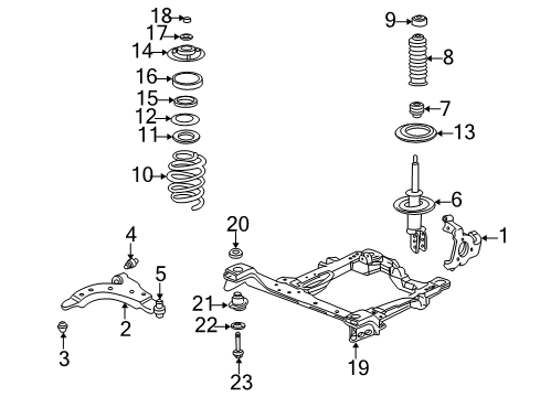 1999 Chevy Venture Front Suspension Strut Assembly Diagram for 88965467