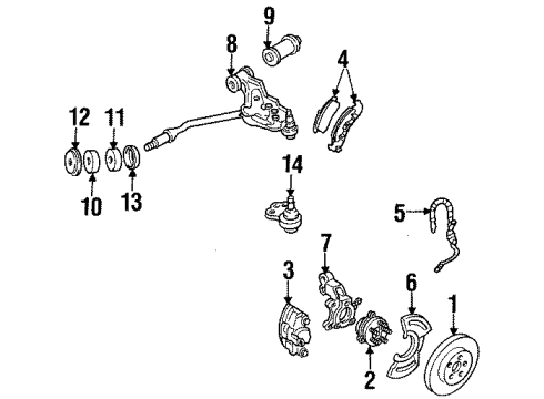 2000 Cadillac Eldorado Brake Components Diagram