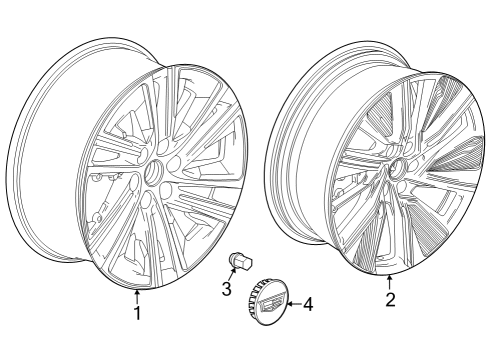 2023 Cadillac LYRIQ WHEEL ASM-FRT & RR *HIGH GLOSS B Diagram for 85606890