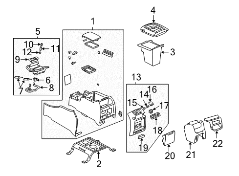 2002 GMC Yukon Center Console Diagram