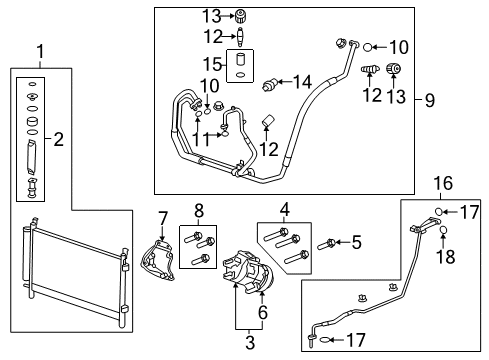 2015 Chevy Camaro A/C Condenser, Compressor & Lines Diagram