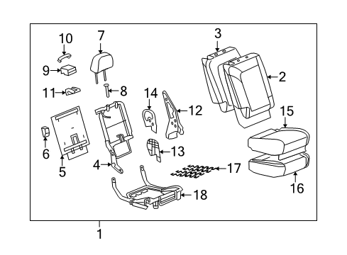 2009 Saturn Vue Rear Seat Components Diagram