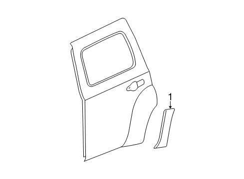 2006 Chevy HHR Exterior Trim - Rear Door Diagram