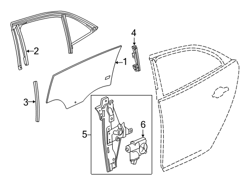 2013 Chevy Malibu Weatherstrip Assembly, Rear Side Door Window Diagram for 23478314