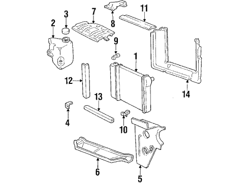 1987 Chevy Chevette Reservoir, Coolant Recovery Diagram for 14011991