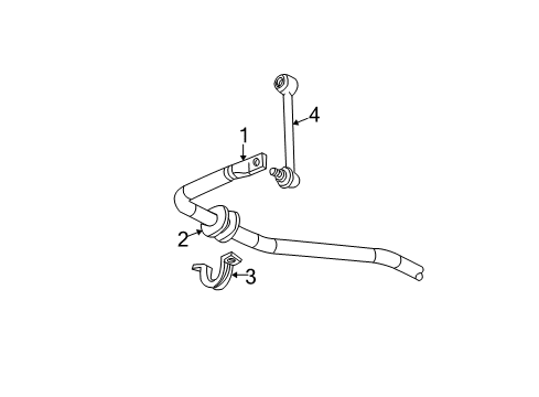 2001 GMC Yukon Stabilizer Bar & Components - Rear Diagram