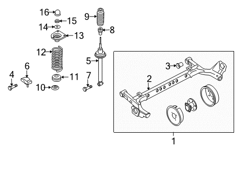 2001 Chevy Cavalier Rear Axle Assembly (W/O Brake) Diagram for 22606393