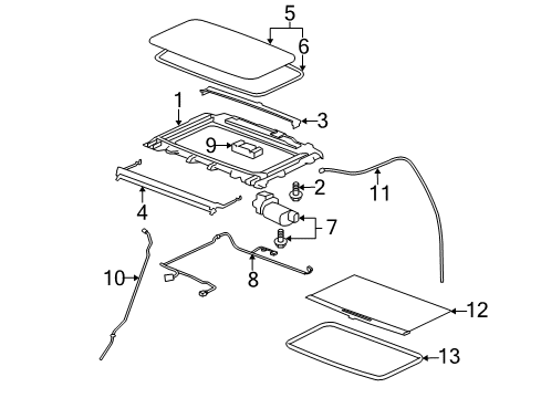 2007 Chevy Silverado 1500 Classic Harness Assembly, Sun Roof Wiring Diagram for 15246000